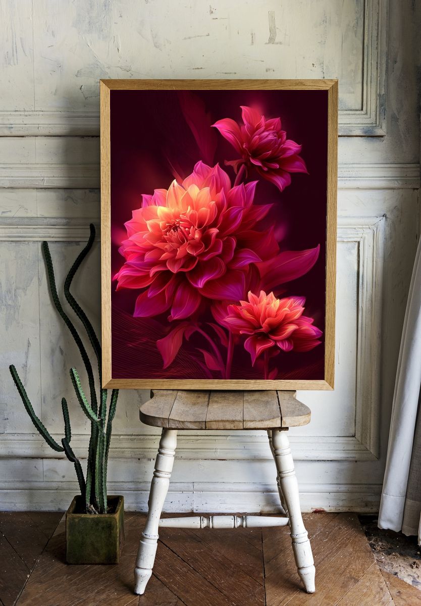 Vibrant Floral Elegance — Botanical Print. — room view 1