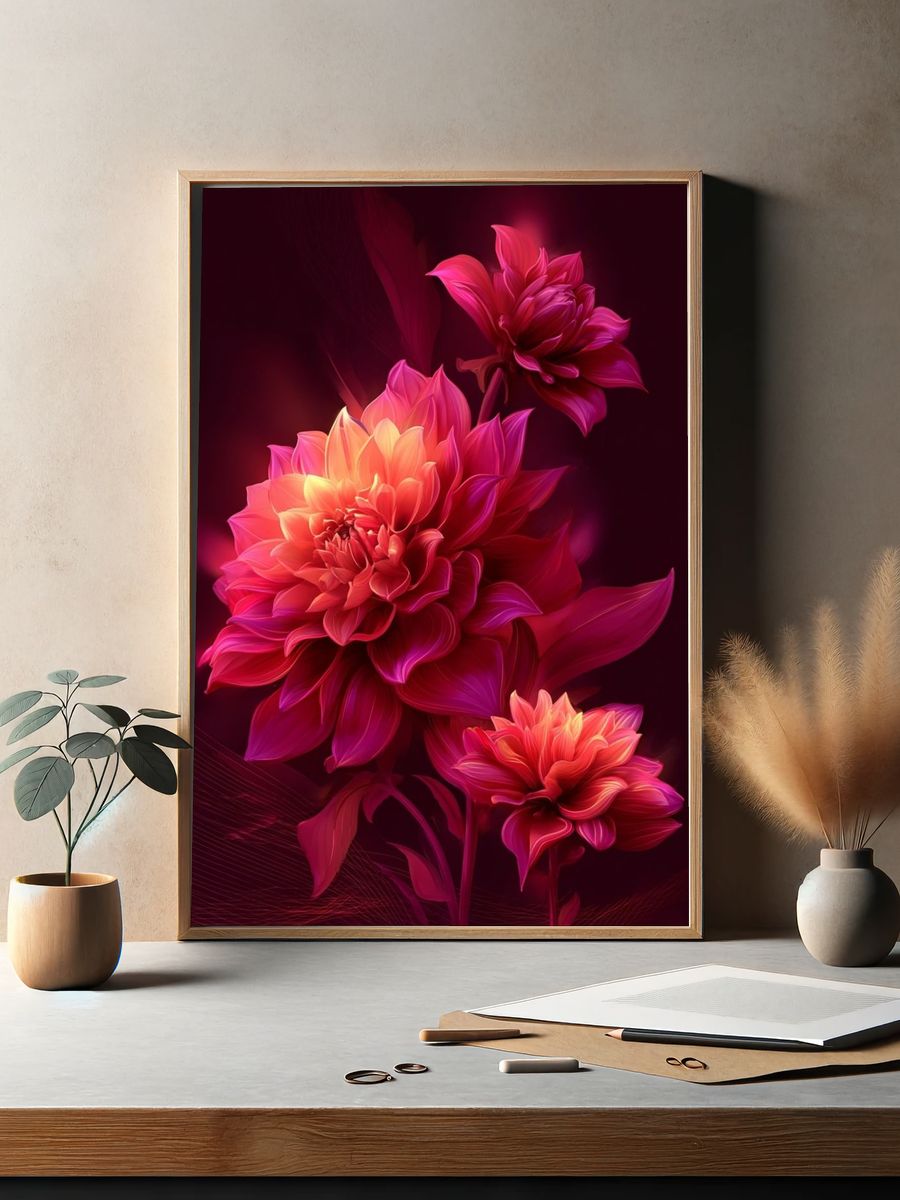Vibrant Floral Elegance — Botanical Print. — room view 2