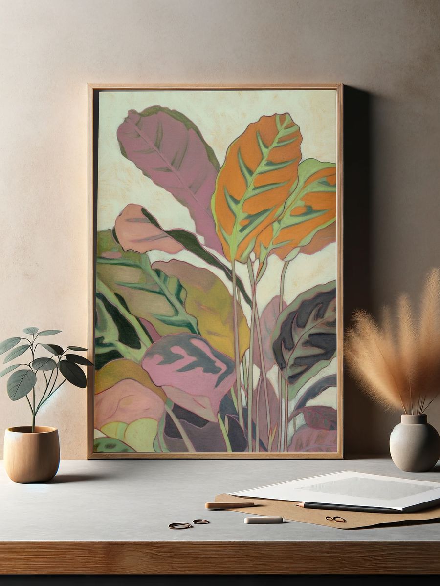 Colorful Leaves — Botanical Print. — room view 2