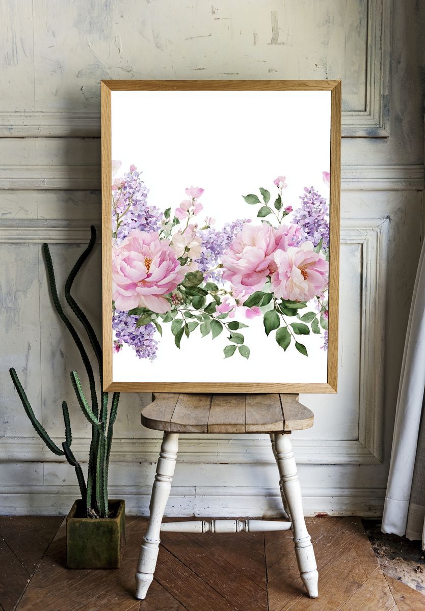 Floral Elegance — Botanical Print. — room view 1