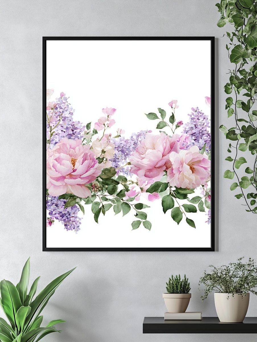 Floral Elegance — Botanical Print. — room view 4