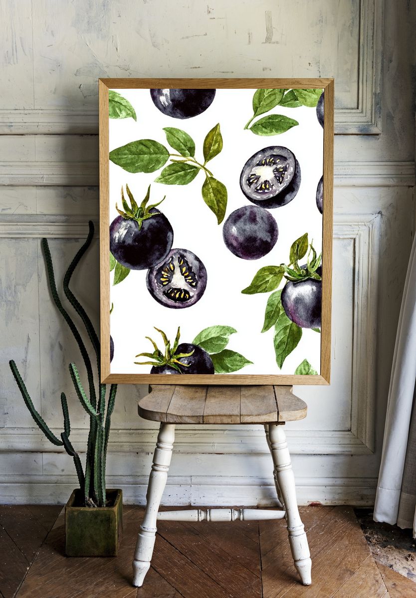 Black Tomato Botanical Print. — room view 1