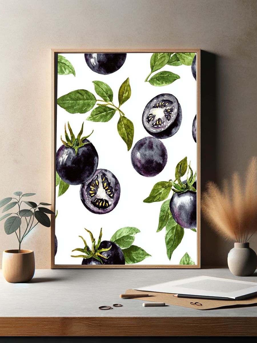 Black Tomato Botanical Print. — room view 2