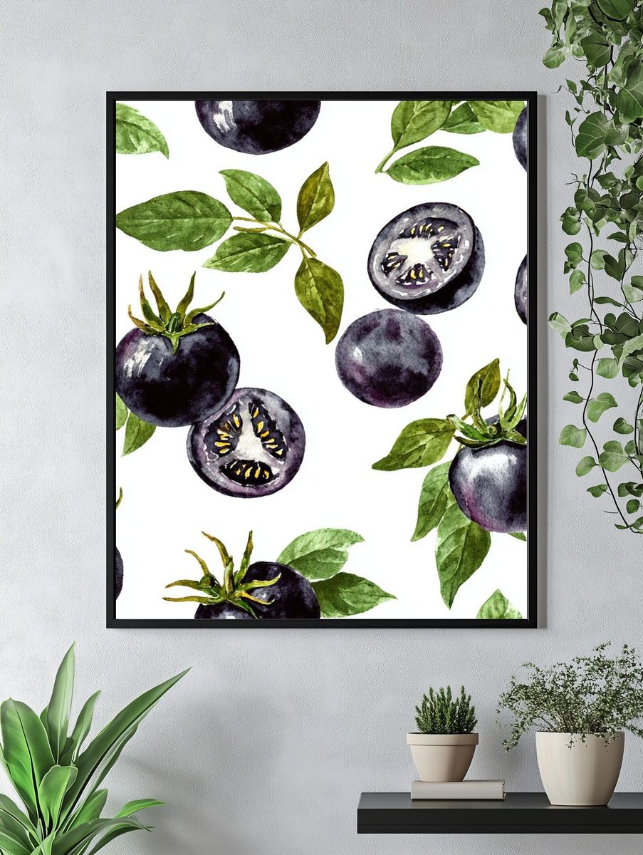 Black Tomato Botanical Print. — room view 4