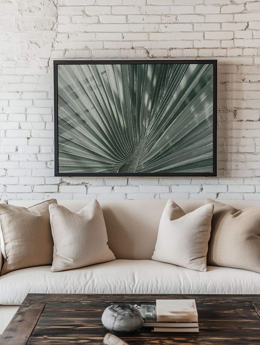 Tropical Leaf Texture — Botanical Print. — room view 1