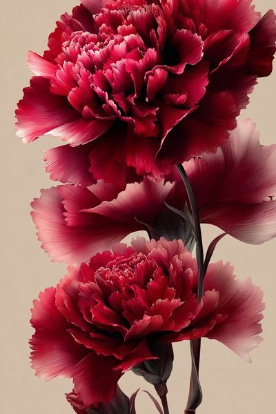 Red Carnation Floral Print. poster print