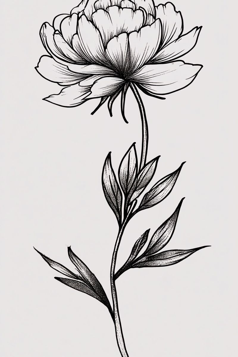 Peony Flower Illustration Poster. poster — botanical art