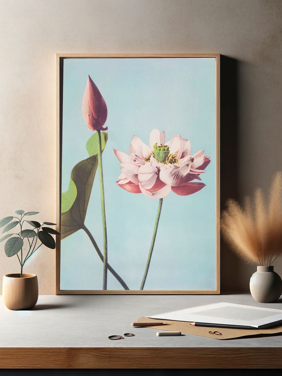 Lotus Flower — Botanical Print. — room view 2