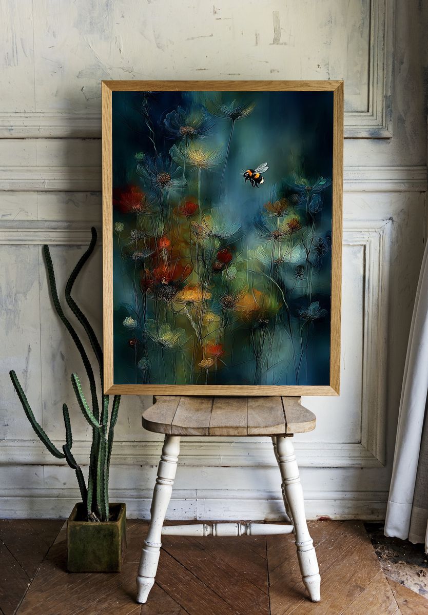 Floral Dreamscape — Botanical Print. — room view 1