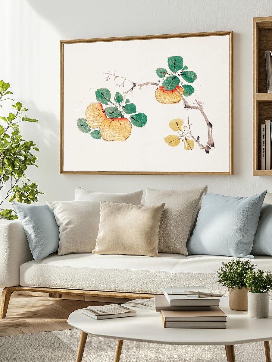 Citrus Fruits and Leaves — Botanical Print. — room view 2