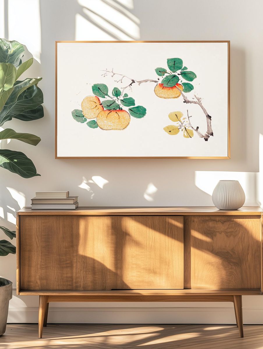 Citrus Fruits and Leaves — Botanical Print. — room view 3