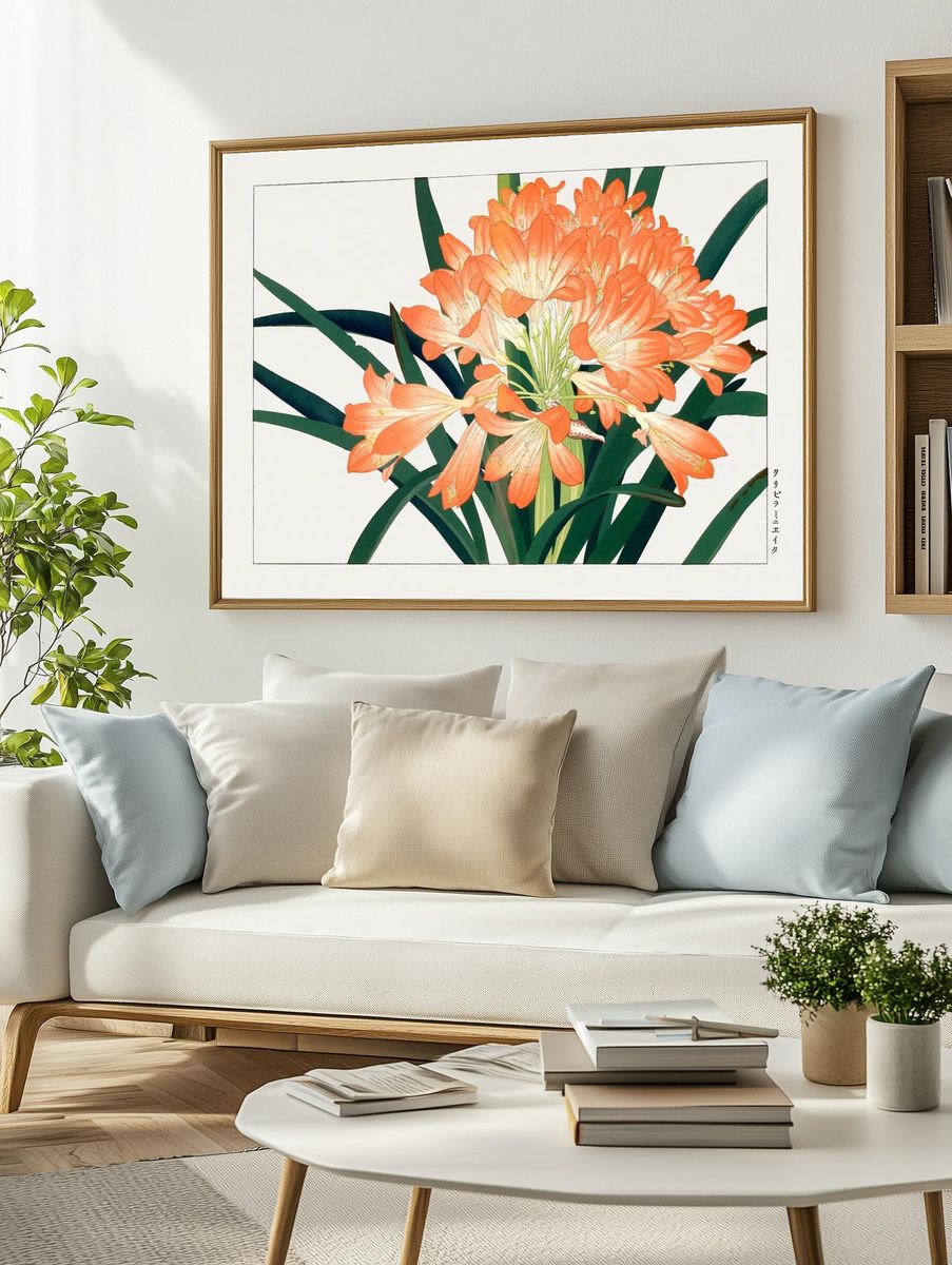 Clivia Miniata — Botanical Print. — room view 2