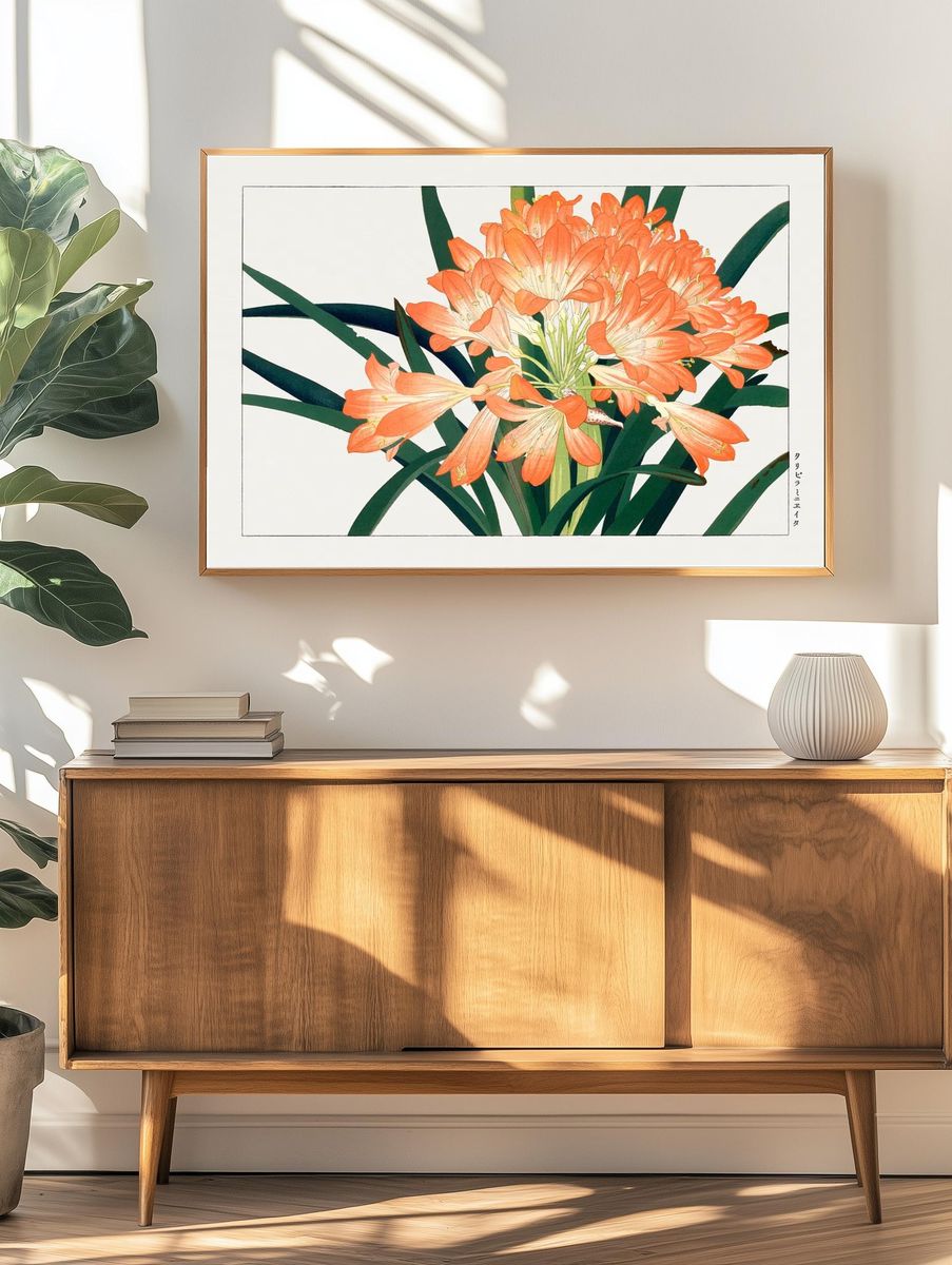 Clivia Miniata — Botanical Print. — room view 3