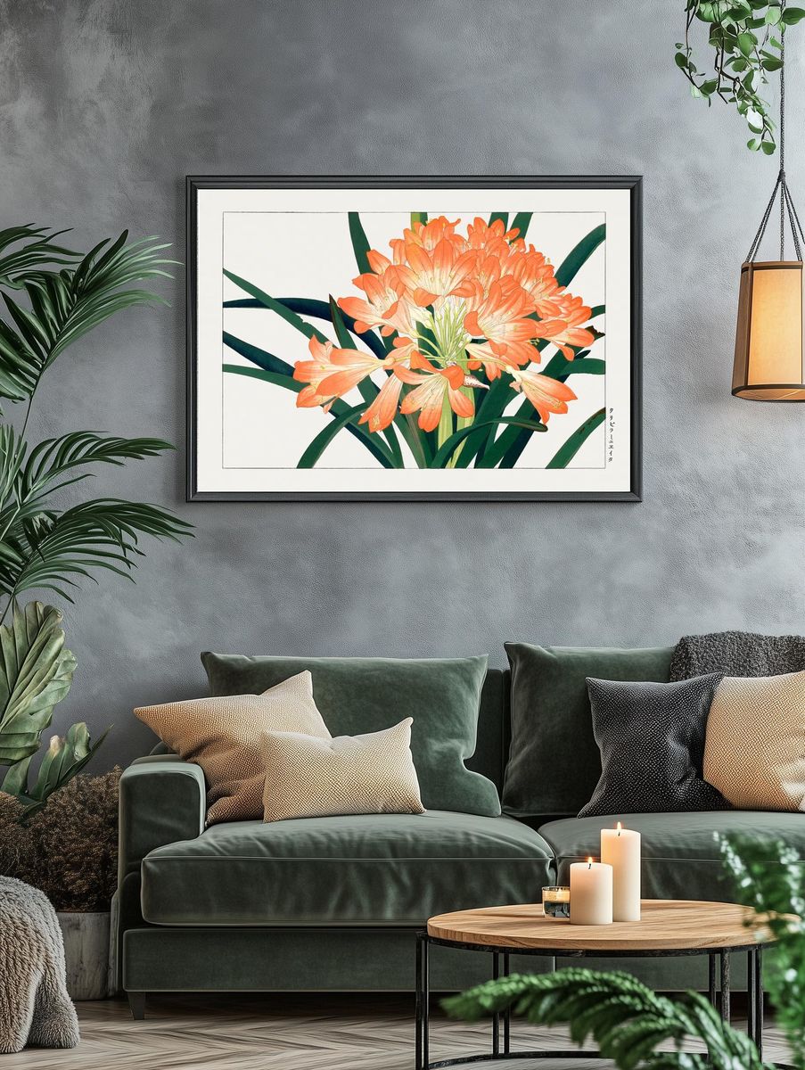 Clivia Miniata — Botanical Print. — room view 4