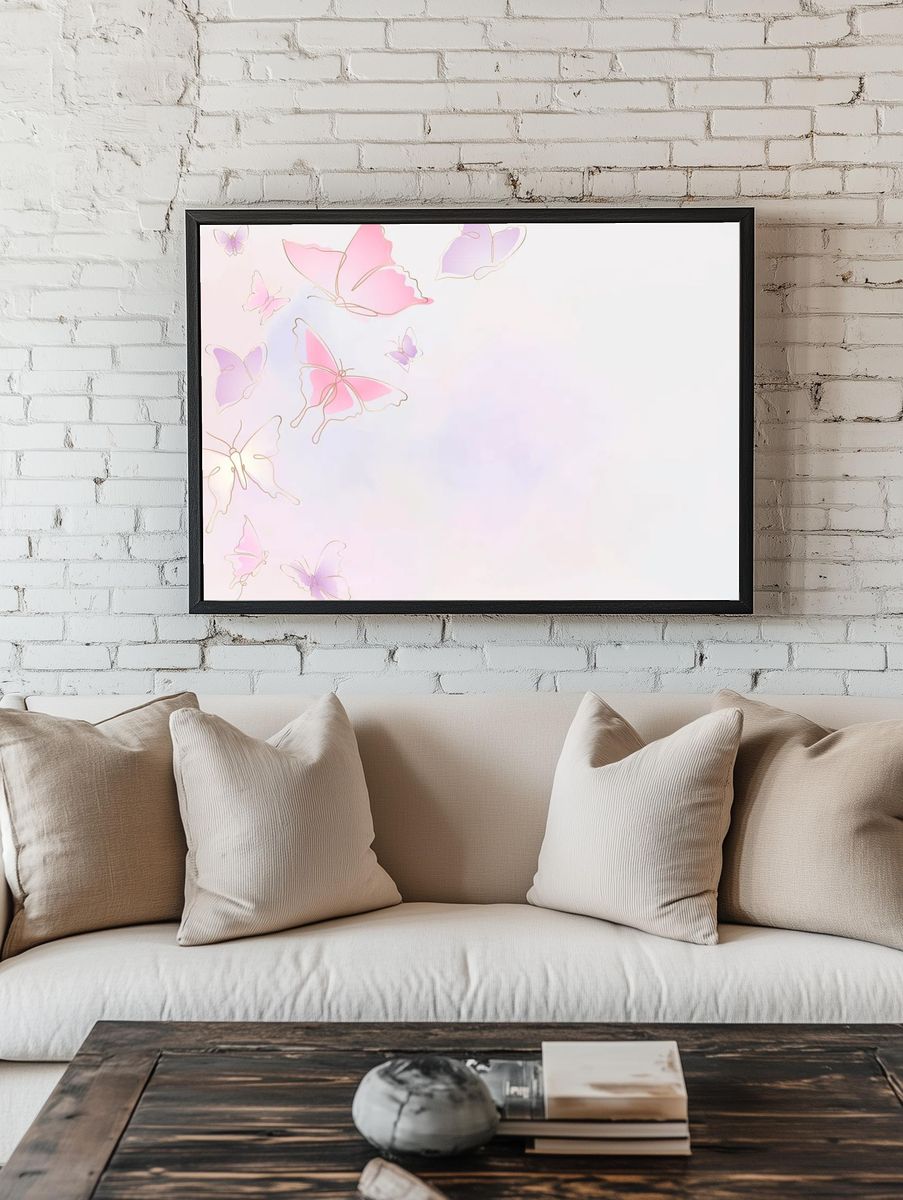 Butterfly Dreams — Watercolor Print. — room view 1