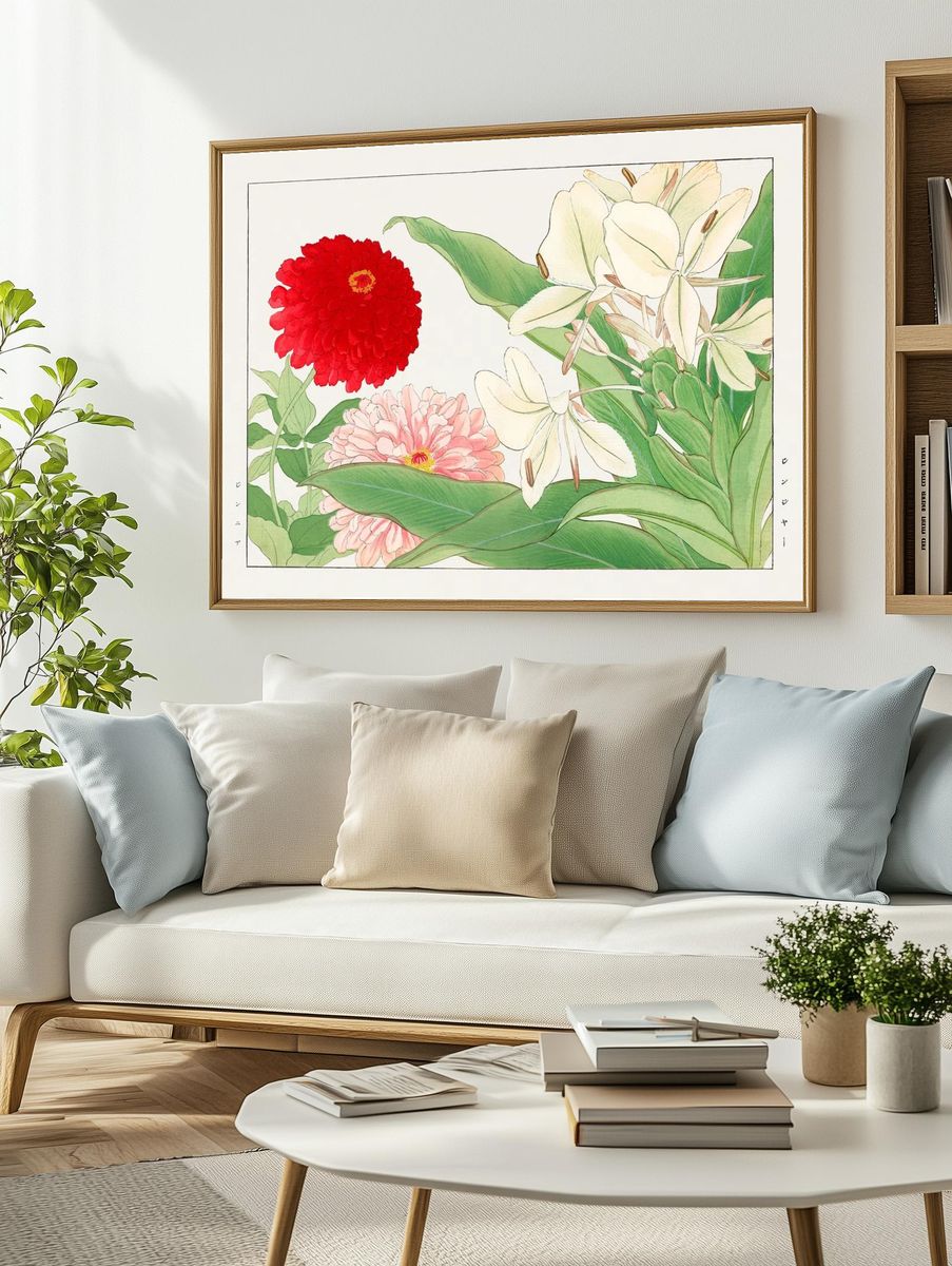 Floral Composition — Botanical Print. — room view 2
