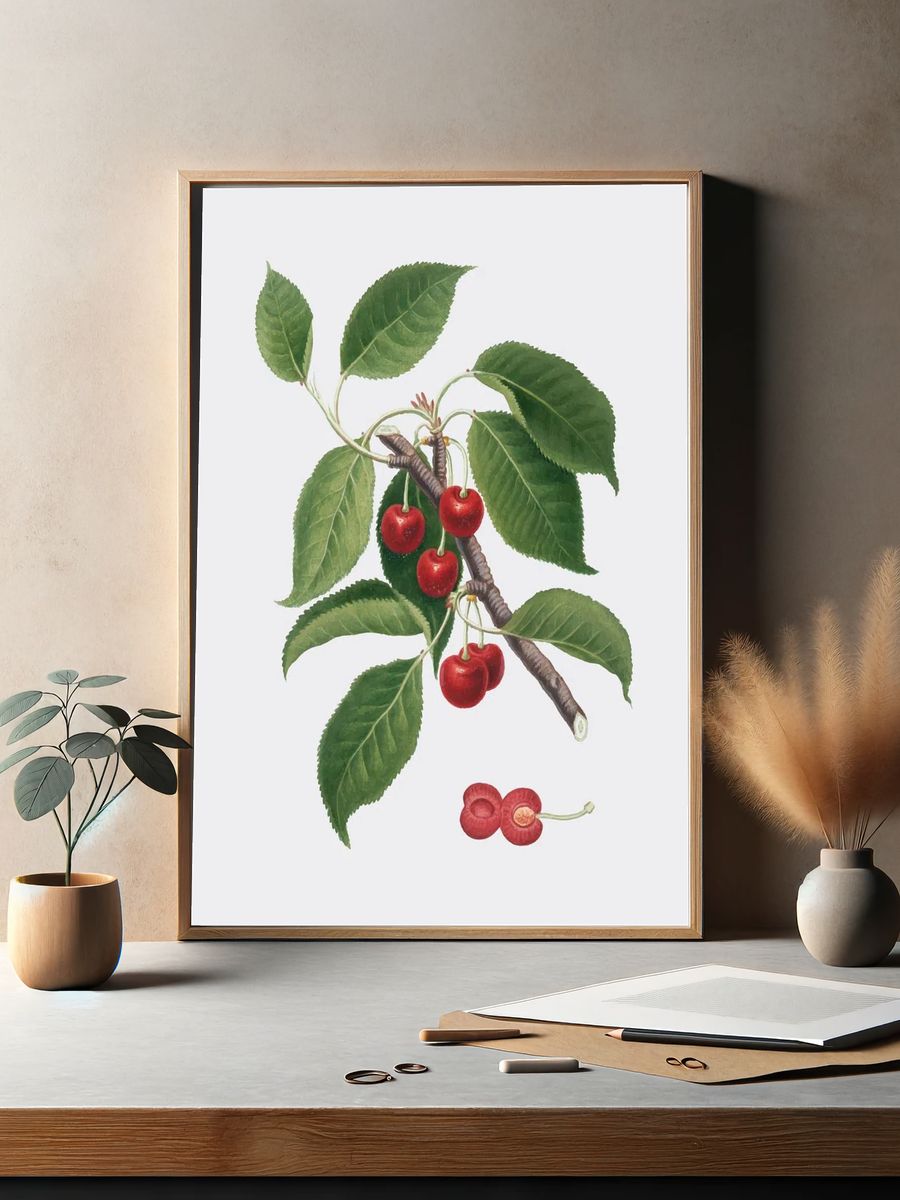 Cherry Branch Botanical Print. — room view 2