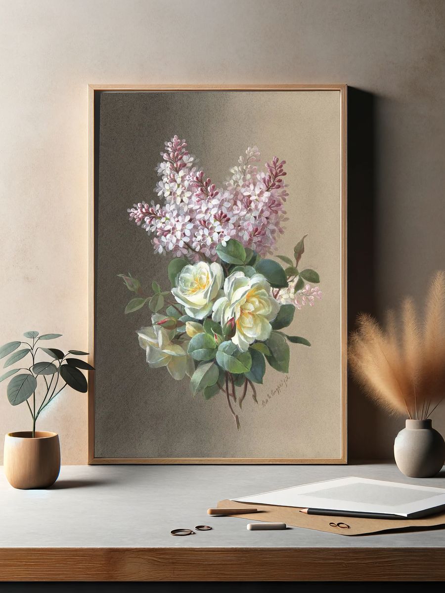 Floral Bouquet — Vintage Print. — room view 2