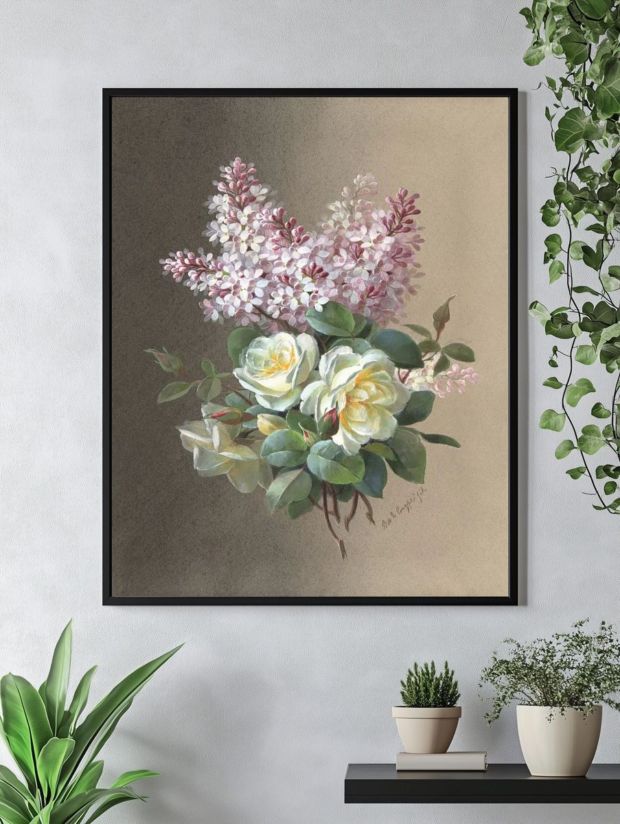 Floral Bouquet — Vintage Print. — room view 4