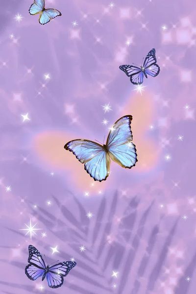 Butterflies on Purple Background Poster. poster print