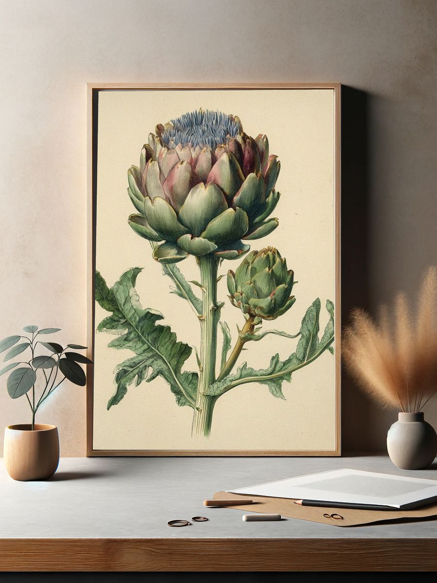 Artichoke Botanical Print. — room view 2