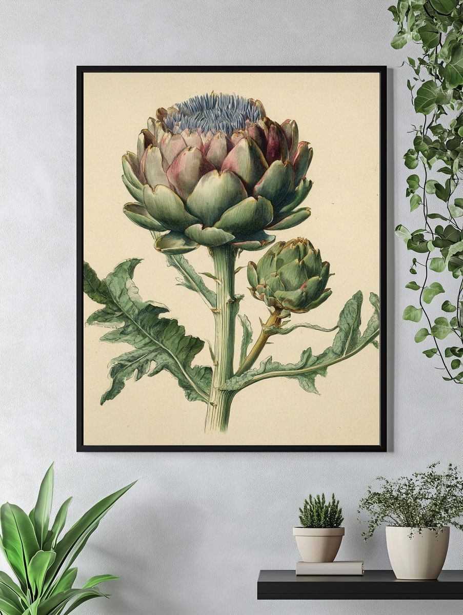 Artichoke Botanical Print. — room view 4