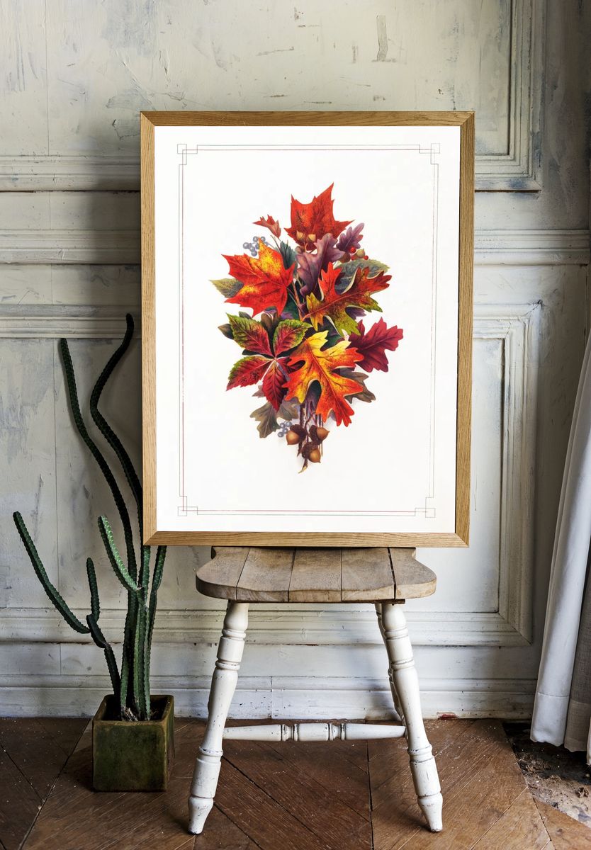 Autumn Leaves — Botanical Print. — room view 1