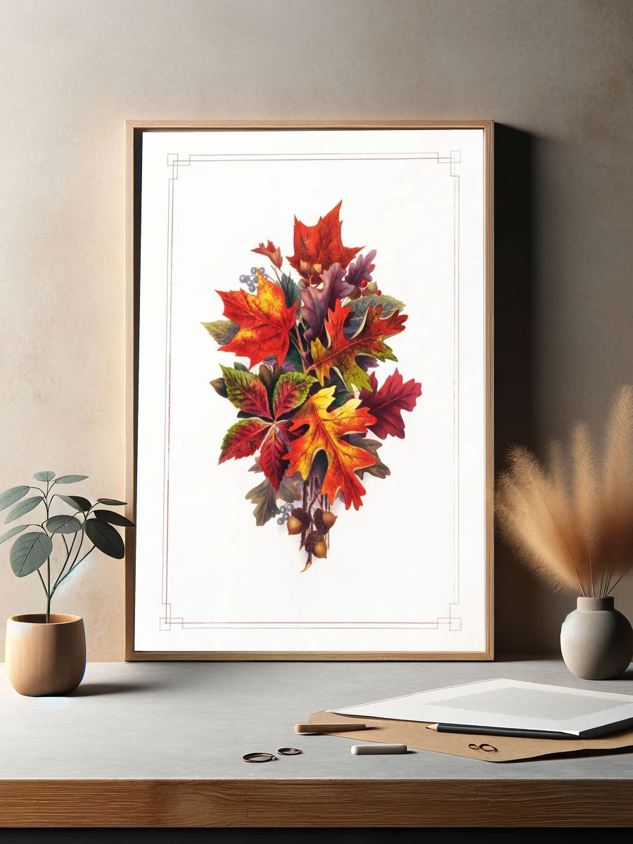 Autumn Leaves — Botanical Print. — room view 2