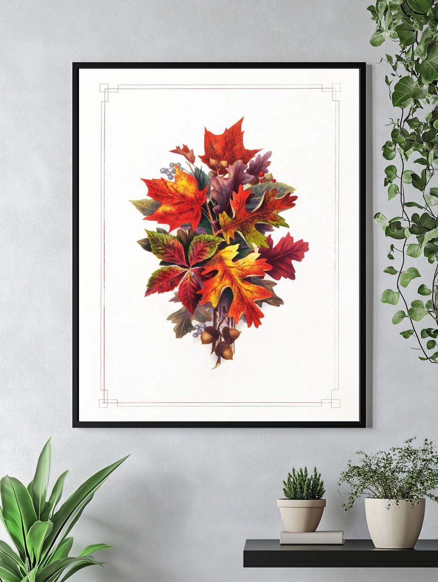 Autumn Leaves — Botanical Print. — room view 4