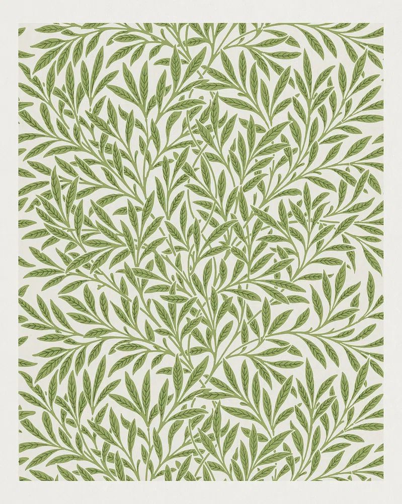 Green Leaf Pattern — Botanical Print. poster detail
