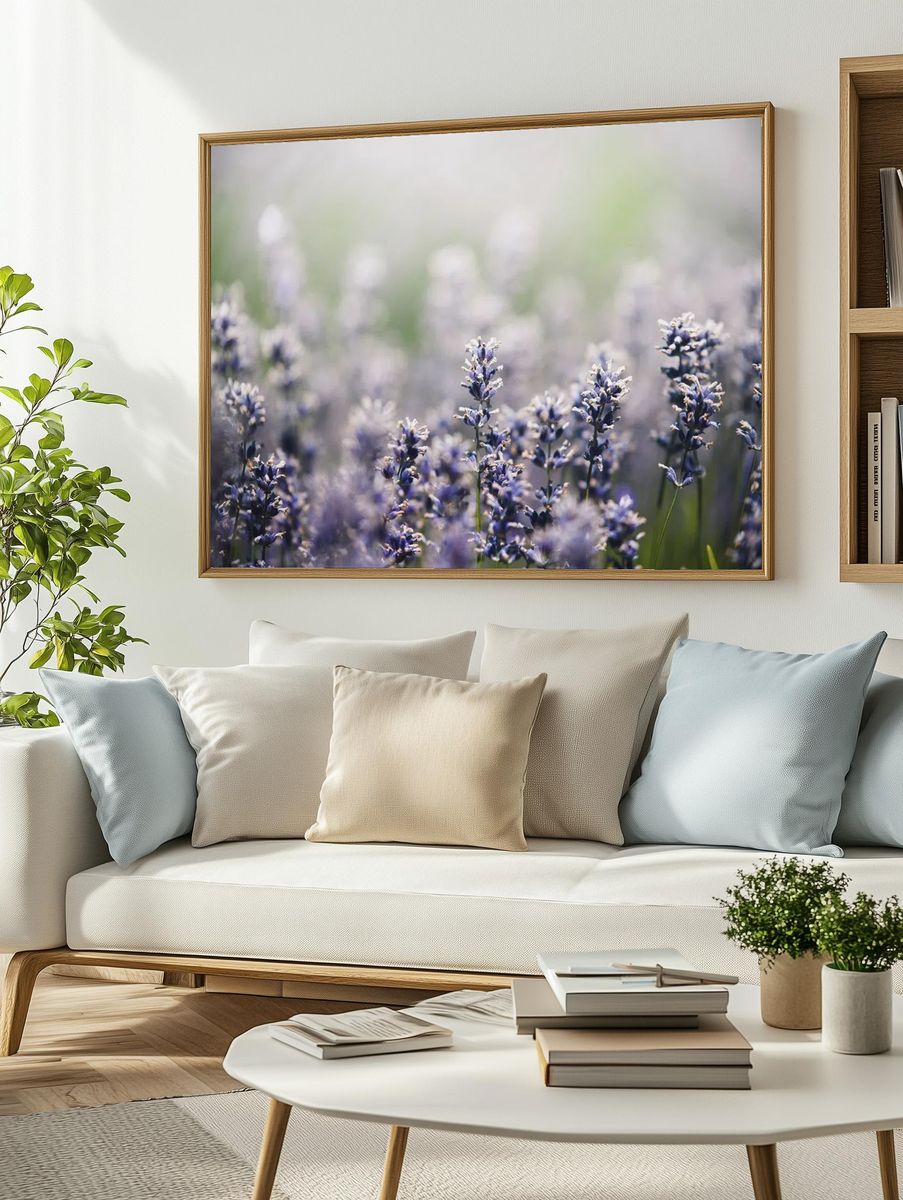 Lavender Field — Botanical Print. — room view 2
