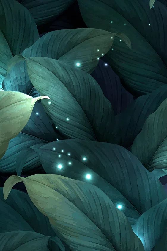 Glowing Leaves — Botanical Print. poster detail