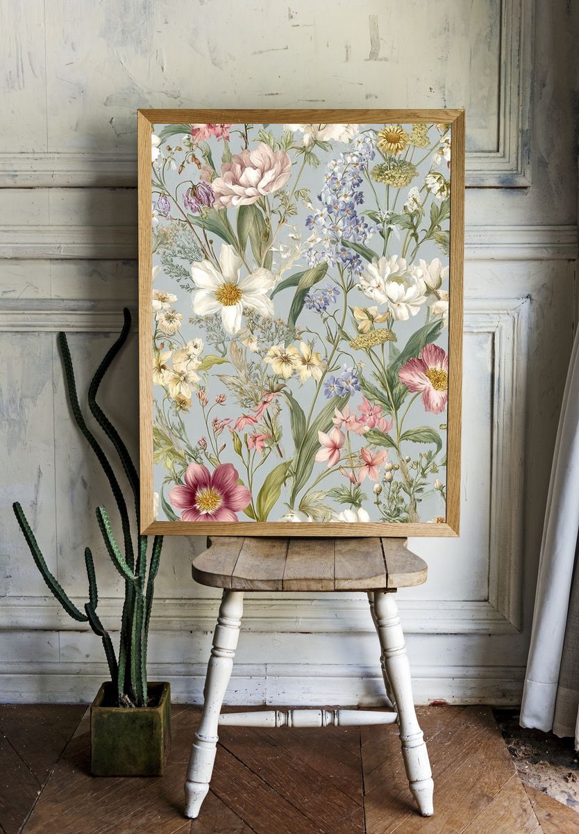 Floral Garden — Botanical Print. — room view 1