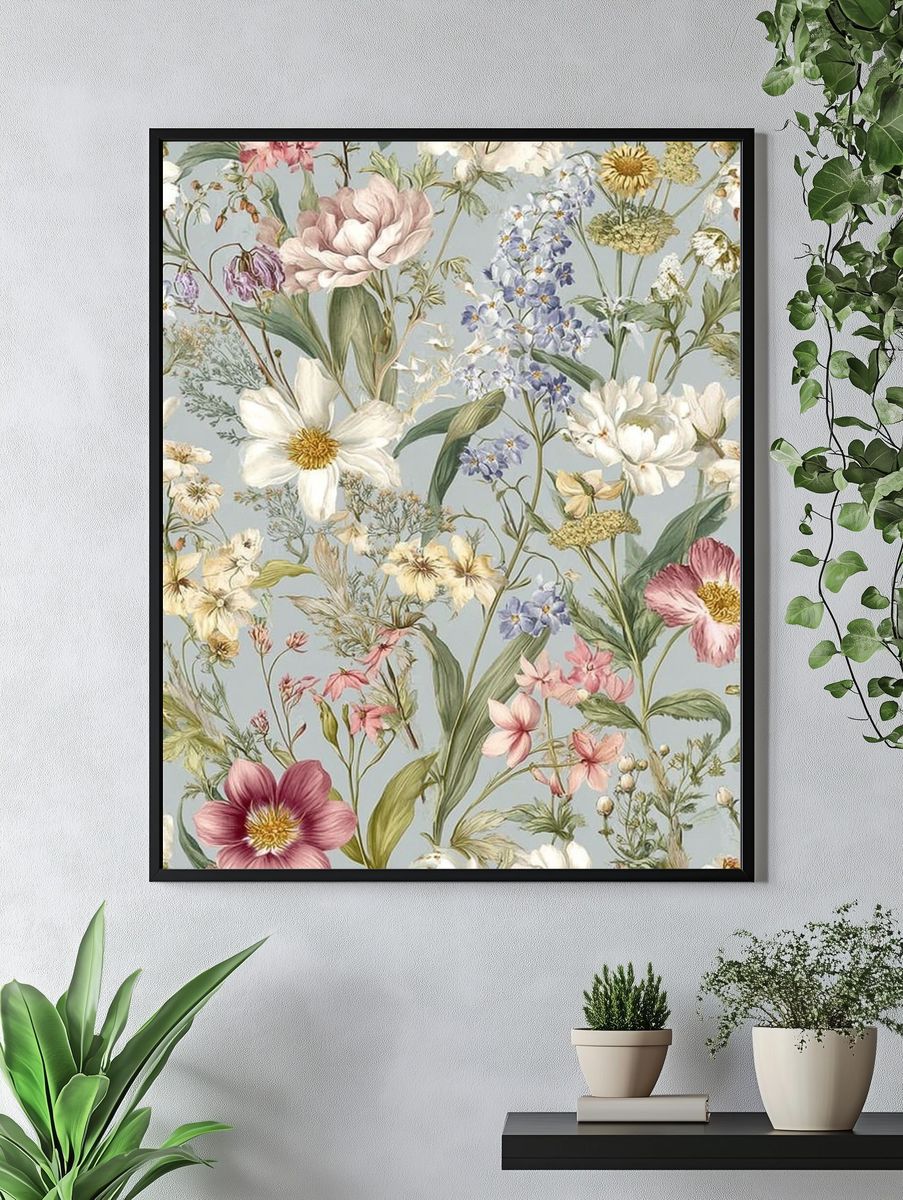 Floral Garden — Botanical Print. — room view 4