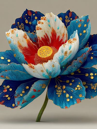Vibrant Lotus Flower — Botanical Print. poster print