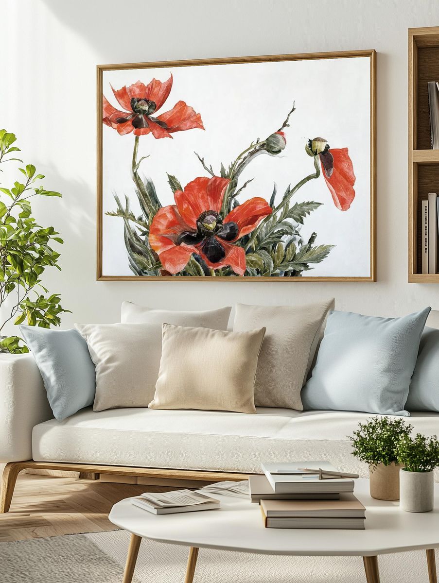 Red Poppies (1929) painting high. — room view 2