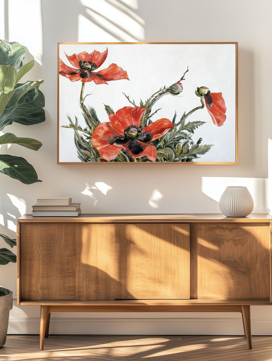 Red Poppies (1929) painting high. — room view 3
