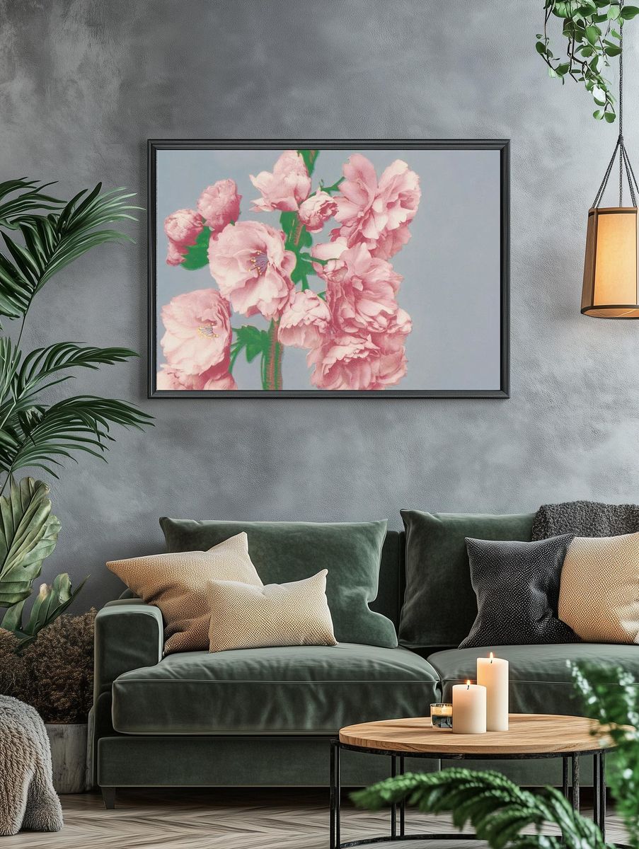 Pink Peony Floral Print. — room view 4