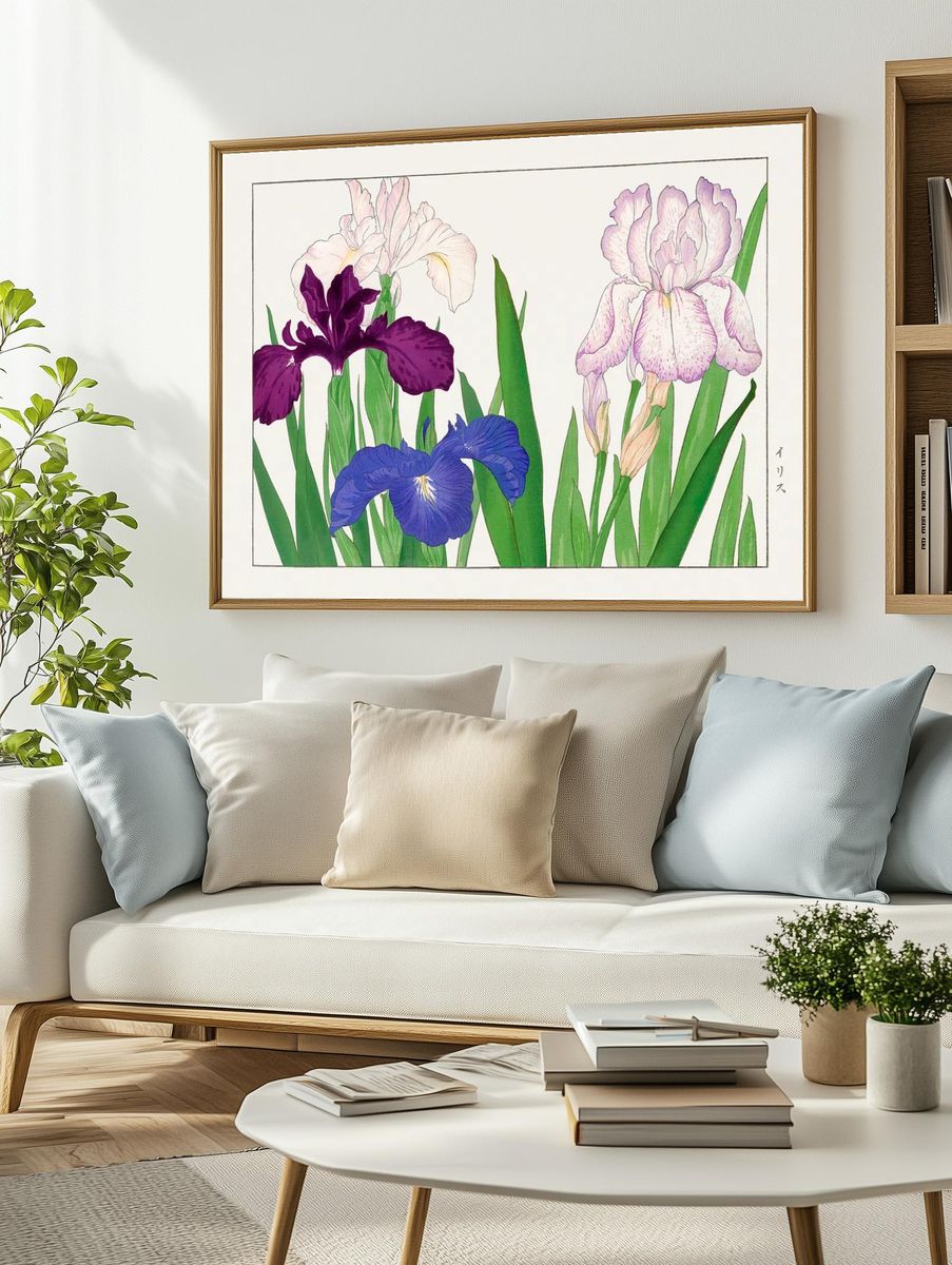 Iris Flowers — Botanical Print. — room view 2