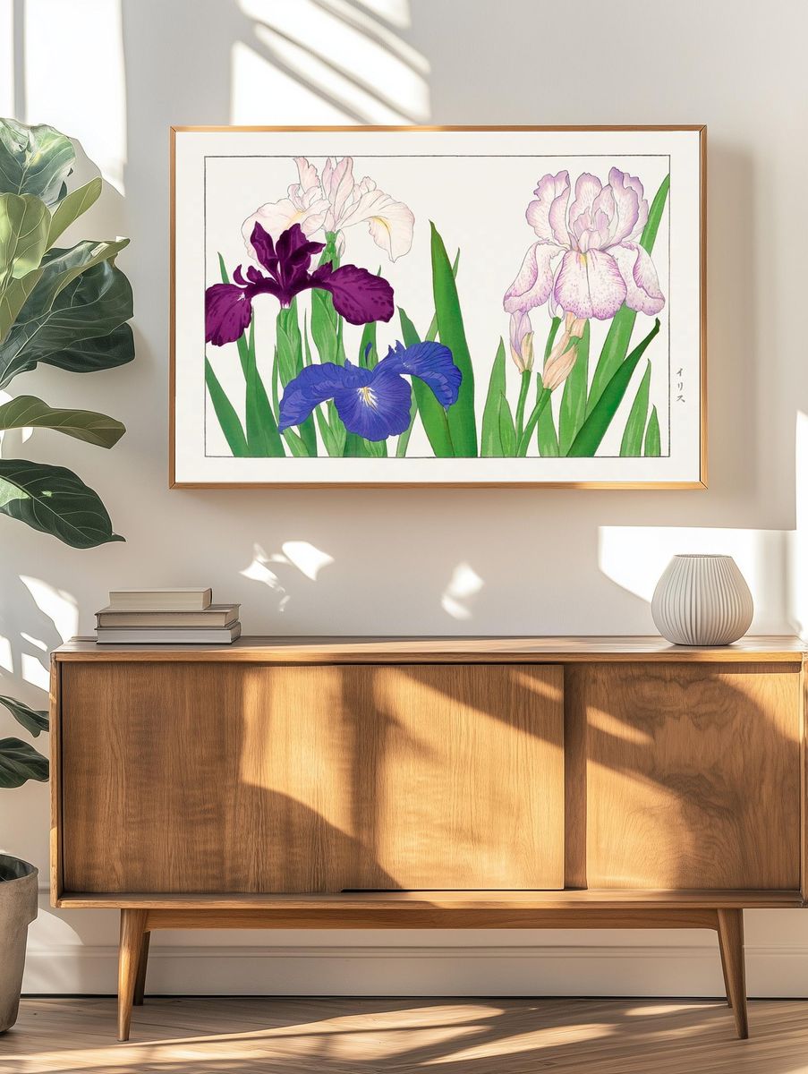 Iris Flowers — Botanical Print. — room view 3