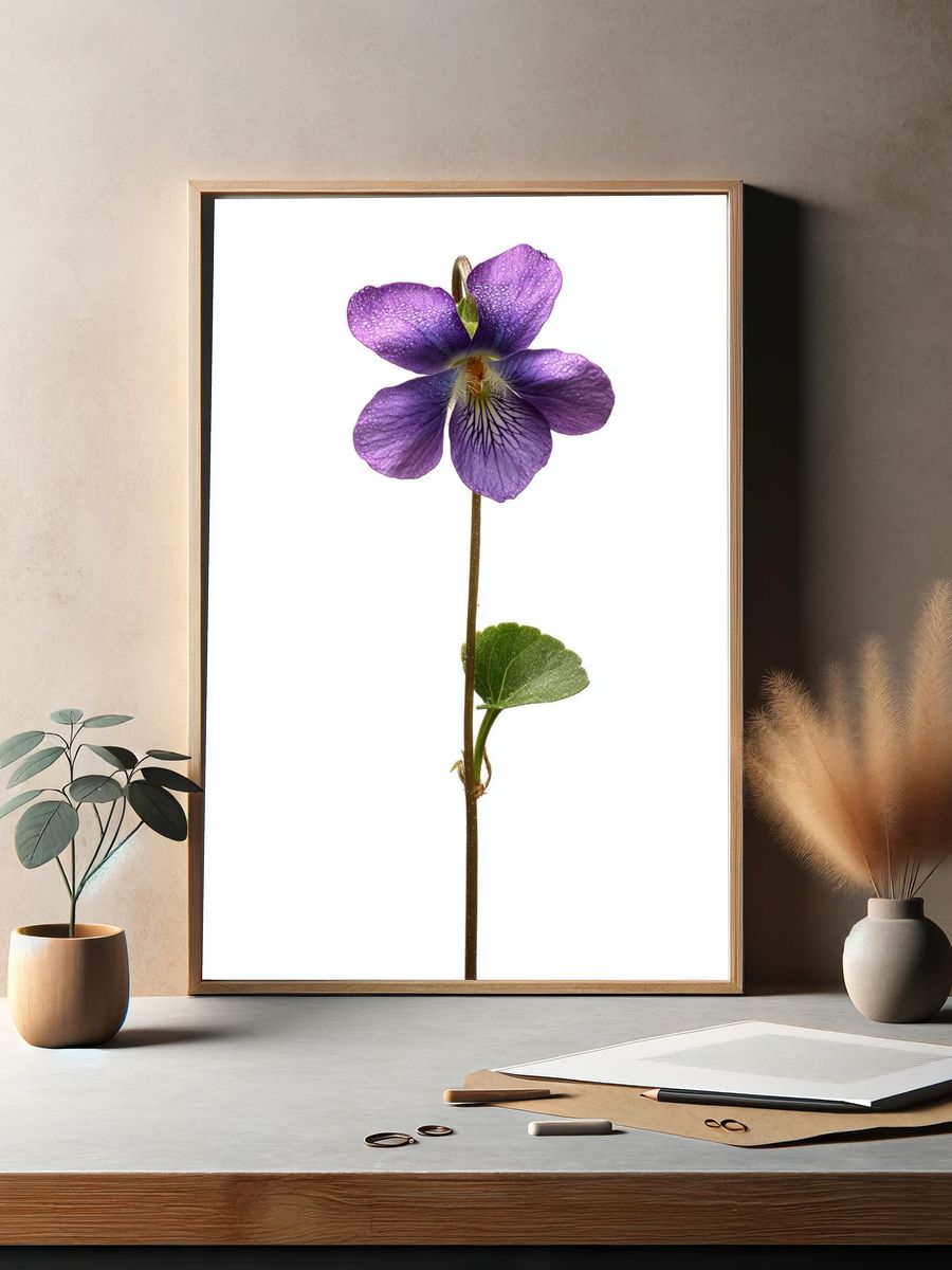 Purple Violet Botanical Poster. — room view 2