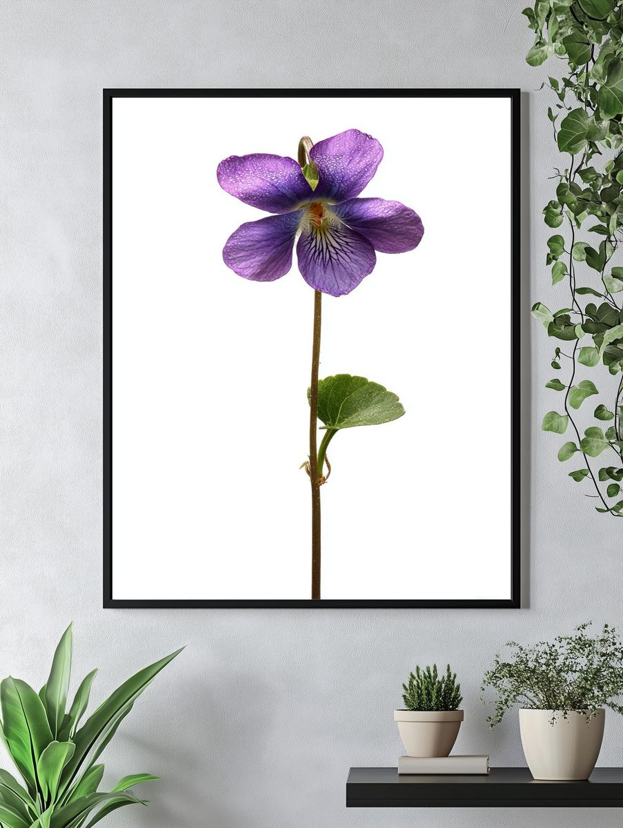 Purple Violet Botanical Poster. — room view 4