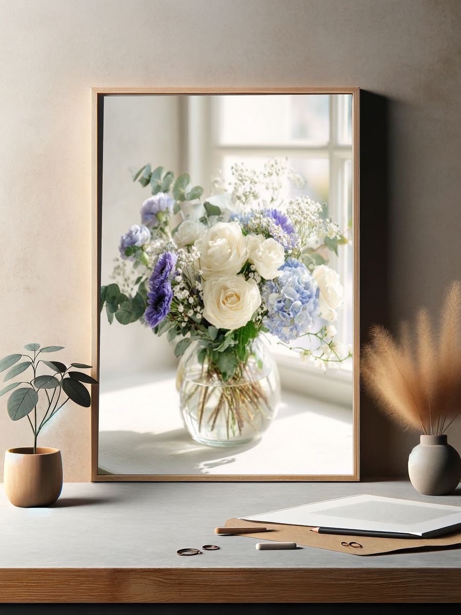 Elegant Floral Bouquet — Botanical Print. — room view 2