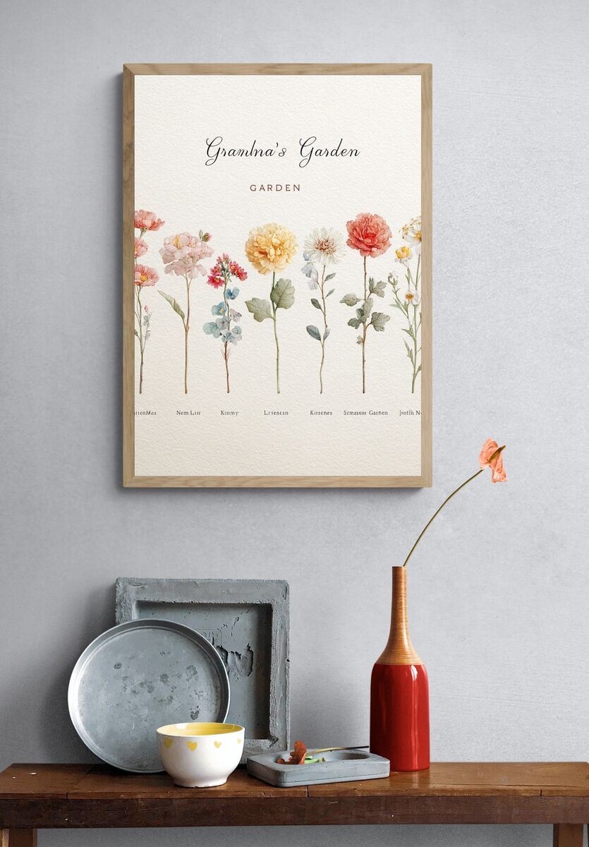 Grandma's Garden — Botanical Print. — room view 3