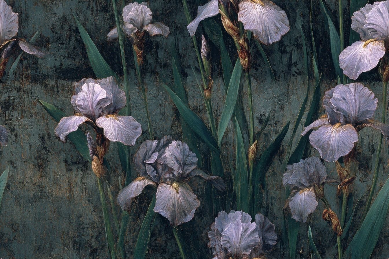 Iris Flowers — Botanical Print. poster detail