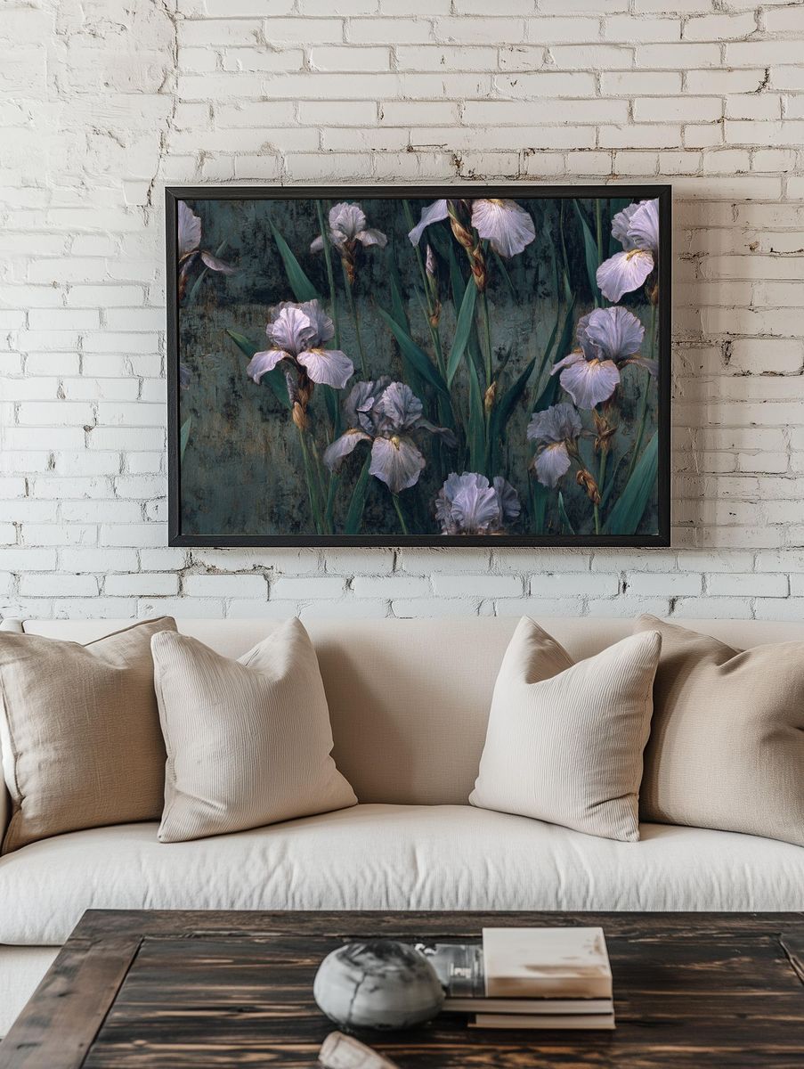 Iris Flowers — Botanical Print. — room view 1