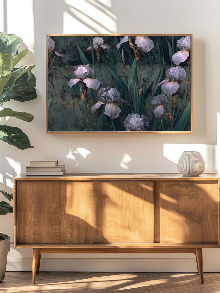 Iris Flowers — Botanical Print. — room view 3