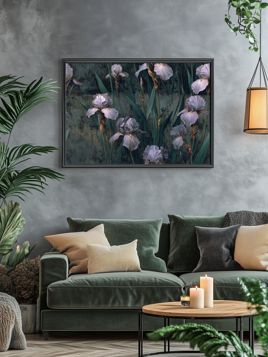 Iris Flowers — Botanical Print. — room view 4