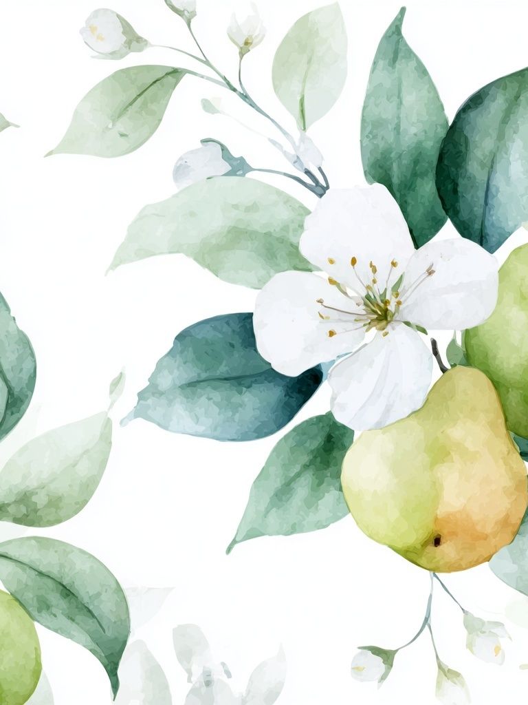 Pear Blossom Botanical Print. poster detail