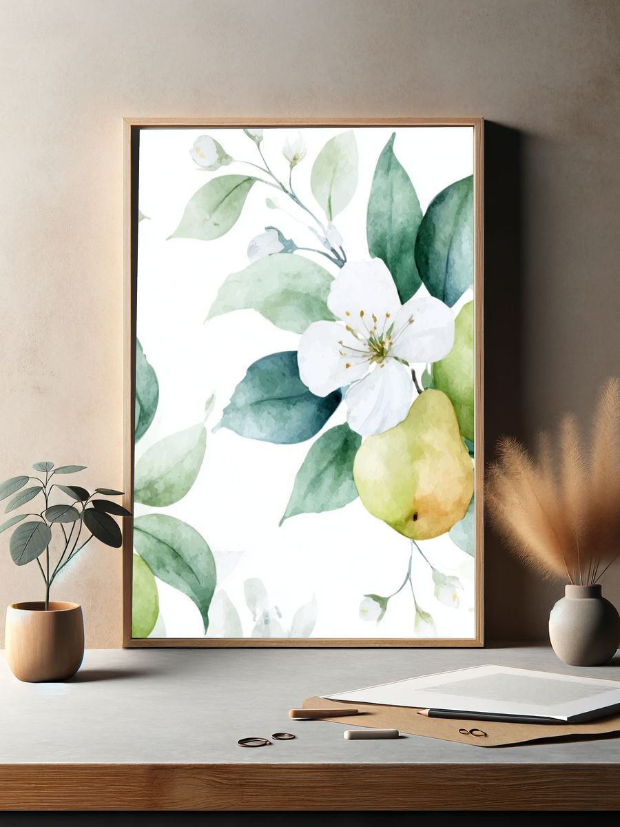 Pear Blossom Botanical Print. — room view 2
